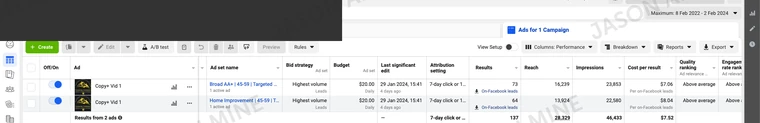 Home services: ad creative comparison
