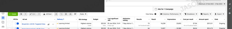 Home services: ad set comparison